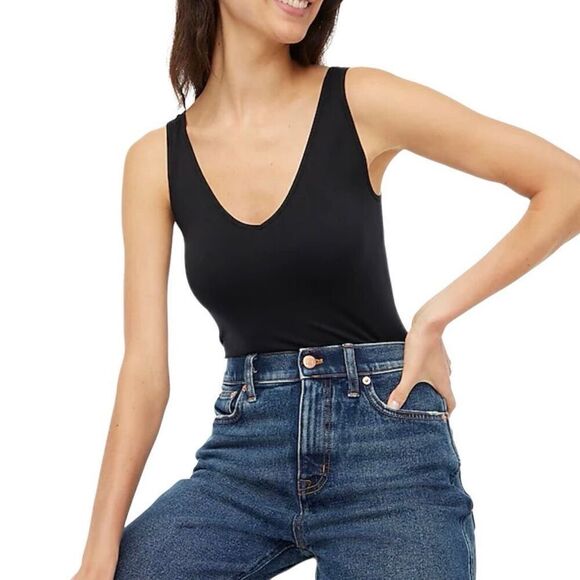 J Crew Black Reversible Layering Tank Top - Picture 1 of 7